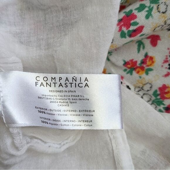 COMPANIA cotton skirt with calico flower print cotton lining size M @K - Picture 4 of 8